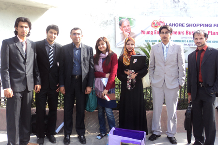LCCI Business Plan Award Winning Team  (L to R) Mowahid Islam, Azhar Tahir Nabi, Rahis Hussain, Sundas Nazir,Mavra Naeem, Mobeen Ahmad, Faizan Malik
