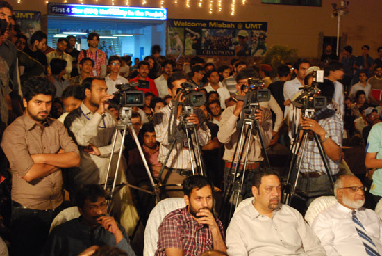 Media representatives cover the Clash 20 prize distribution ceremony